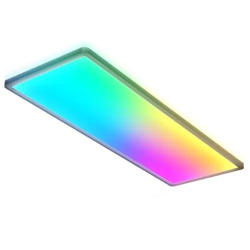 LED Panel 58x20 cm - 22W, dimmbar mit Fernbedienung, RGBW - Schwarz - Lampen: Ultraflaches RGBW LED Panel mit 3000lm Helligkeit und stufenloser Dimmfunktion per Fernbedienung, ideal für stimmungsvolle Beleuchtung in jedem Raum.