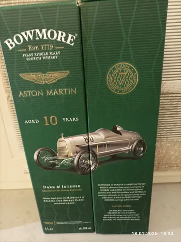 Bowmore 10 Jahre Aston Martin 1,0l - Whisky mit 40 Vol.-% Alkoholgehalt, ein exklusives Erlebnis für Kenner und Liebhaber, perfekt für besondere Anlässe.