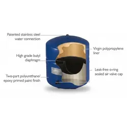 Wassertank Osmose 3,2 Gallonen - Hochwertiger Kunststoff Vorratsbehälter - Wasserfilter - Robuster Umkehrosmose Wassertank für bis zu 10 Ltr. Netto, ideal für Umkehrosmose-Anlagen und mit max. Arbeitsdruck von 50 PSI.