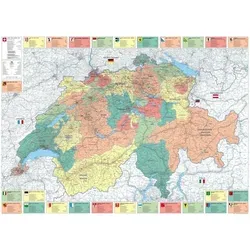 Schweiz Büro- + Organisationskarte Poster 1:275000 - Politische Karte der Schweiz im Format 139 x 100 cm, laminiert und ideal für Bildung und Dekoration. Deutlich hervorgehobene Kantone und Hauptstädte für eine schnelle Orientierung.
