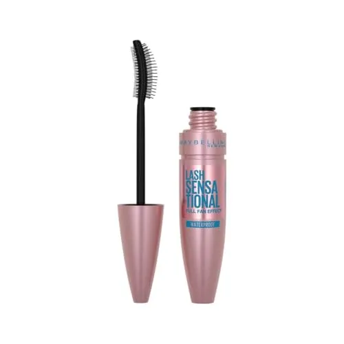 Maybelline Lash Sensational Waterproof Mascara - Wasserfeste Wimperntusche für beeindruckendes Volumen und Definition. Die innovative Fächerbürste erreicht selbst die kürzesten Wimpern und sorgt für einen langanhaltenden Look.