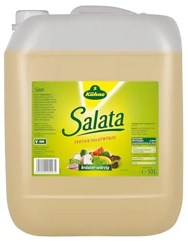 Kühne Salata fertige Salatwürze 10L Kanister - Essige, kräuter-würzig mit fruchtigem Weinessig, gebrauchsfertig und ideal für vielfältige Salate.