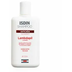 Isdin Haarshampoo Anti-Haarausfall Lambdapil 200ml - Haarshampoo zur Reduzierung von Haarausfall, stärkt Haarwurzeln und verleiht Volumen. Ideal für tägliche Anwendung, mit Serenoa Repens und Trichogen für kräftiges, gesundes Haar.