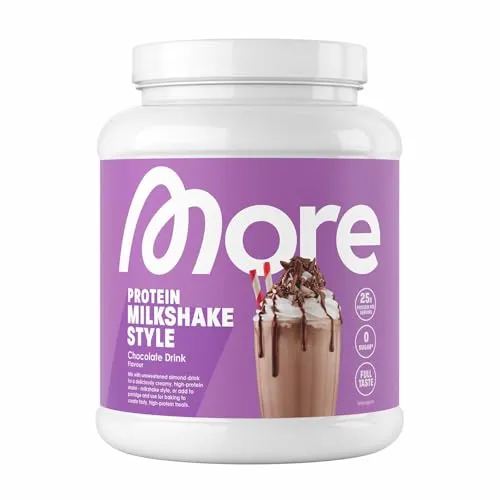 More Proteinpulver Total Protein, 600g - Schokoladengeschmack - Sportnahrung mit 24g hochwertigem Protein pro Portion, ideal für langanhaltende Energie vor und nach dem Training, glutenfrei und ohne Zuckerzusatz.