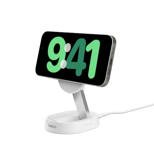 Belkin BoostCharge Pro 15W Induktive Ladestation - Kabelloses Qi-Ladegerät mit 15W Schnellladefunktion, ideal für Apple iPhone 16/15/14/13/12 und AirPods Pro. Faltbar und platzsparend, perfekt für Reisen!