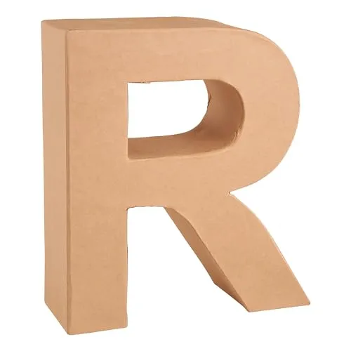 GLOREX 6 2029 118 - Papp - Buchstabe R, Buchstabe aus brauner Pappe, ca. 17,5 X 5,5 cm groß, zum bemalen und bekleben, für Serviettentechnik und Décopatch, ideal als Dekoration