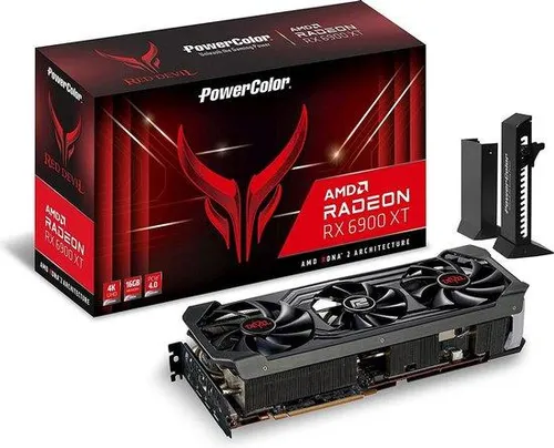 PowerColor Red Devil AXRX 6900XT 16GBD6-3DHE/OC Grafikkarte - Grafikkarten für Gaming und kreative Anwendungen, mit 16GB GDDR6, 4K Auflösung und RGB-Beleuchtung für ein beeindruckendes Spielerlebnis.