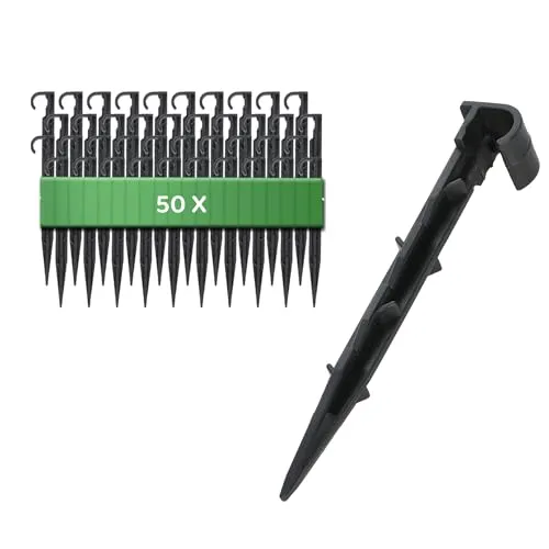 GARDENIX Gartenschlauch Anker 50 Stück - Befestigungsanker für Tropfschlauch Erdspiess Bewässerung - Ø 16mm - Perlschlauch Steckgabel Stabil & Bruchfest, Lange Haltbarkeit, Erdanker Bodenanker