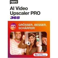 Nero AI Video Upscaler PRO 365 - Software-Downloads zur einfachen Videoverbesserung: Hochskalierung auf bis zu 4K und Reduzierung von Unschärfe mit nur einem Klick dank leistungsstarker KI.