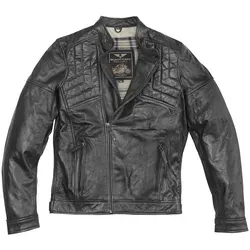 Black-Cafe London Philadelphia Motorrad Lederjacke, schwarz, Größe 48 - Motorradjacke aus hochwertigem Rindsleder mit 2 Reißverschlusstaschen und Manschetten mit Reißverschlüssen, ideal für stilbewusste Biker.