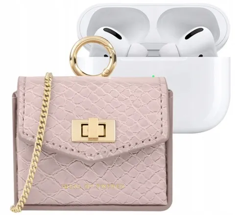 IDEAL OF SWEDEN Mini-Tasche für AirPods Modell Ava, Rosa - Kopfhörer Zubehör mit elegantem Schlangenmuster, abnehmbarer Kette und Platz für AirPods oder andere Essentials – stilvoll und praktisch zugleich!