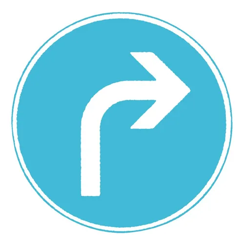 Adco Verkehrszeichen 209 Ronde 600 mm Fahrtrichtung rechts RAL-Gütezeichen Folie RA1