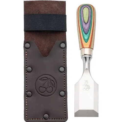 Kirschen W.I.N.A.C. Kurzbeitel Lederholster 35 mm - Praktisches Lederholster für Kurzbeitel, bietet sicheren Halt und einfachen Zugriff. Ideal für präzises Schnitzen und handwerkliche Projekte.