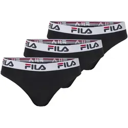 Fila Brasilslip WOMAN BRAZILIAN SLIP (3er Pack) mit elastischem Logobund schwarz S