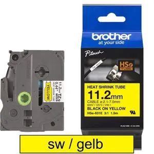 Brother Schrumpf Hse-631E ge/s - Praktischer Schrumpfschlauch für vielseitige Anwendungen, ideal zum Kennzeichnen und Bündeln von Kabeln.