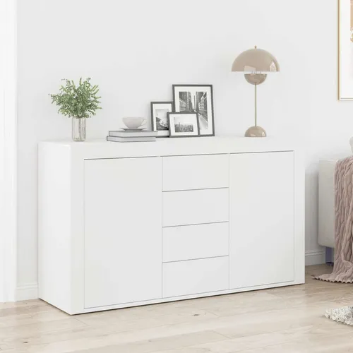 vidaXL Weißes Sideboard 120 x 36 x 69 cm - Moderne Kommode aus hochwertigem MDF, ideal für stilvollen Stauraum mit 3 Schubladen und 2 Türen – perfekt für jedes Esszimmer.