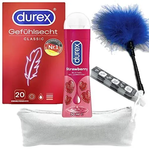 Durex aufregendes Erotik-Set mit Gefühlsecht Classic Kondomen 20 Stück Play Swee