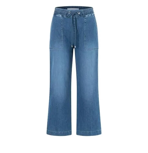 Weite Jeans MAC "CULOTTE casual denim" für Damen, Gr. 42, blau - Damen Jeans im Wide Fit mit 7/8-Länge von MAC. Bequem und vielseitig kombinierbar, ideal für lässige Looks. Hergestellt aus hochwertigem Denim für optimale Bewegungsfreiheit und Haltbarkeit.