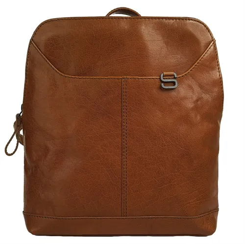 Spikes & Sparrow Rucksack Damen 021274 cognac - Eleganter Leder-Rucksack - Rucksäcke: Handlicher und leichter Rucksack aus 100 % Rindleder, ideal für Stadtbummel mit cleveren Fächern für Smartphone und Schlüssel.
