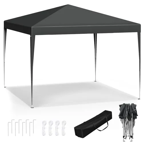 WOLTU Pop-Up Pavillon 3x3m - Wasserdicht und UV-Schutz - Pavillon für Garten und Events, wasserdichtes Oxford-Gewebe schützt vor Sonne und Regen. Einfach aufzubauen und verstellbar in der Höhe, ideal für Outdoor-Aktivitäten.