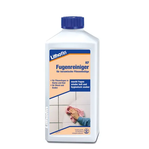 Lithofin KF Fugenreiniger 500 ml - Flüssigreiniger für Fliesen und Fugen, reinigt effektiv und ist ideal für Küche und Bad. Ergiebig mit ca. 10 m² pro Liter.