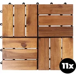 Linder Exclusiv Set Akazie Holzfliesen 30x30 cm – 11er Set - Vielseitige Akazienfliesen für Garten, Terrasse oder Balkon. Wetterbeständig und langlebig, einfach ohne Werkzeug verlegbar. Ideal für eine ansprechende Oberfläche im Innen- und Außenbereich.
