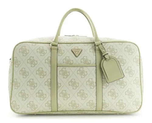 GUESS Reisetasche Schultertasche Weekender Duffle Bag Sage Logo hellgrün - STILVOLLE REISETASCHE — Die GUESS Duffle Bag bietet großzügigen Stauraum und ist ideal für Reisen oder als Handgepäck. Mit abnehmbarem Schulterriemen und Trolley-Halterung ist sie besonders praktisch für unterwegs.