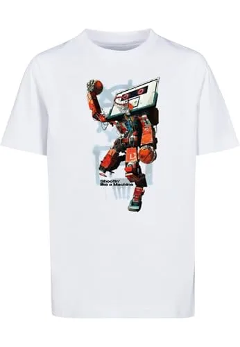Mister Tee Ballin Robot Tee White, 110/116 - Stylisches Shirt für Kinder mit coolen Robotermotiv, aus angenehmen Materialien für hohen Tragekomfort. Perfekt für jede Gelegenheit und leicht kombinierbar.