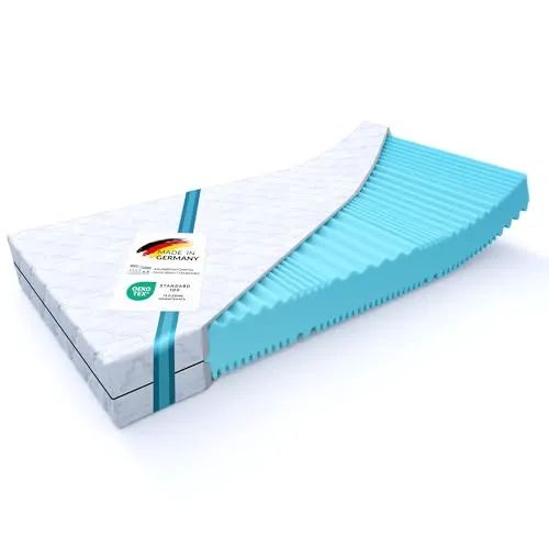 MSS e.K. Aqua Deluxe - 7-Zonen Kaltschaummatratze 90 x 180 cm | Härtegrad H5 & H6 - Entdecken Sie die MSS e.K. Aqua Deluxe 7-Zonen-Matratze (90 x 180 cm) mit zwei Härtegraden. Genießen Sie individuellen Schlafkomfort und einfache Reinigung dank abnehmbaren Bezug. Ideal für Allergiker!