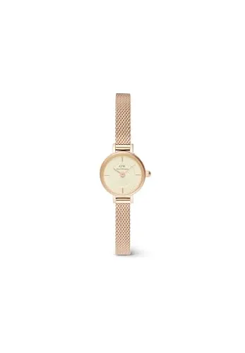 Daniel Wellington Petite Mini Uhr Damen 19mm - Elegante Armbanduhr für Damen mit 19mm Durchmesser, ausgestattet mit präzisem Japanese Quartz Movement und einem stilvollen Metallgliederarmband.