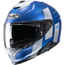 HJC i71 Peka Helm - grau-blau, Größe XS 54-55 für Männer - Motorradhelm mit fortschrittlicher Polycarbonat Schale und integrierter, anti-beschlag Sonnenblende für optimale Sicht und Komfort.