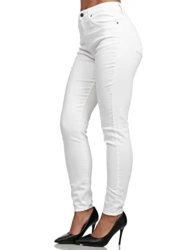 Tazzio Damen Skinny Fit Jeans High Waist F107 Weiß 36 - Jeans in High Waist und Skinny Fit, aus hochwertigem Stretchmaterial für optimalen Tragekomfort. Perfekt kombinierbar für jeden Anlass – deine neue Lieblingsjeans!
