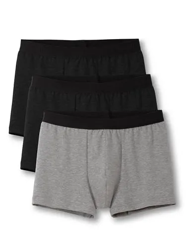 Calida 3P Natural Benefit Boxer Schwarz/Grau - X-Large Herren - Herrenunterhosen aus 94% Baumwolle und 6% Elasthan, bieten optimalen Komfort und Bewegungsfreiheit mit elegantem Design - ideal für den täglichen Gebrauch.
