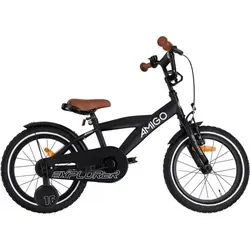 AMIGO Kinderfahrrad Jungen Explorer 16 Zoll - Jugend- & Kinderfahrrad mit sportlichem Design und 3-teiliger Kurbel für sanfte Tretbewegungen. Ideal für Kinder von 4 bis 6 Jahren, inkl. Rücktrittbremse und abnehmbaren Seitenrädern für sicheres Fahren.