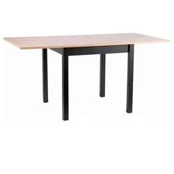 Ausziehbarer Esstisch HELMUT - 80x80, Eiche Artisan / Schwarz - Der stilvolle ausziehbare Esstisch HELMUT überzeugt mit einem modernen Design und ist ideal für flexible Essbereiche. Maße: 80–160 cm Breite, 78 cm Höhe, 80 cm Tiefe. Einfacher Aufbau dank mitgelieferter Anleitung.