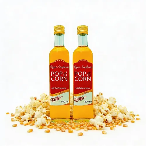 Hopser Funfood Popcorn-Öl Buttergeschmack 2x 500 ml – Für aromatisches Popcorn
