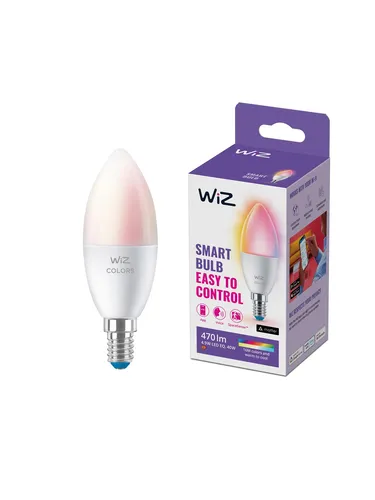 WiZ Color C37 E14 Smart Candle Bulb - RGB/16 Million colors + Dimmable White LED