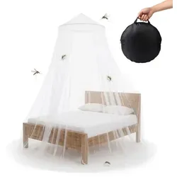 Relaxdays Moskitonetz Bett 250 cm Weiß