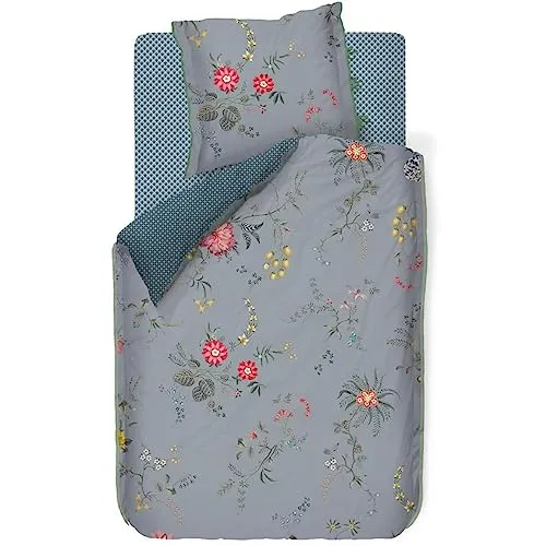 PiP Studio Bettwäsche Fleur Grandeur Blau, 2-teilig - Bettwäsche-Set aus 100% Baumwolle, mit stilvollem Blumenmuster für eine sommerliche Schlafzimmeratmosphäre und angenehmen Schlafkomfort.