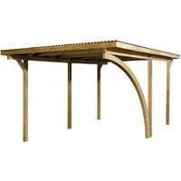 weka Einzelcarport 606 A Gr.1 mit Rundbogen - Gartenhäuser, Geräteschuppen & Carports - Robuster Carport mit elegantem Rundbogen-Design, ideal zum Schutz Ihres Fahrzeugs.