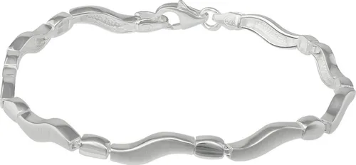 SilberDream 925 Sterling Silberarmband Welle SDA4901JX - Elegantes Damenarmband aus 925 Sterling Silber mit Wellen-Elementen, ca. 19cm lang. Der sichere Karabinerverschluss und die Kombination aus matten und glänzenden Oberflächen machen es zum idealen Schmuckstück für jeden Anlass.