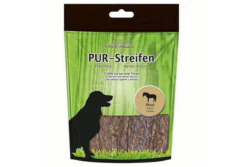 Greenhound PUR Streifen Pferd - Zäh, aber weich – leicht teilbar & gut kaubar Pferd, Snack für: Hunde, Monoprotein: 100 % Fleisch einer Tierart