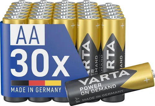 VARTA Batterien AA, 30 Stück, Power on Demand, Alkaline, 1,5V, Vorratspack, smar