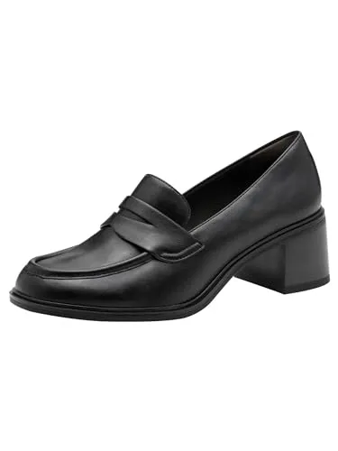 Tamaris Damen Slipper Vegan schwarz 38 - Slipper & Mokassins für Damen mit elegantem Loafer-Stil, ausgestattet mit bequemer Touchit-Technologie für optimalen Komfort und einem stabilen Antislide-Absatz für sicheren Halt.