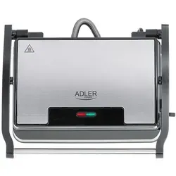 Adler AD 3052 Elektrogrill - Kompakter Tischgrill mit 23 x 14,5 cm Heizplatte, ideal für drinnen und draußen mit Kontrollleuchten für einfachen Betrieb