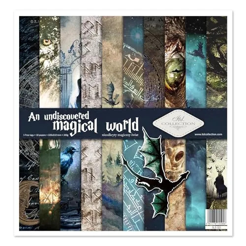 ITD Collection - Decoupage Papier - Decopatch Papier 310 x 320 mm - Scrapbooking - Dekorpapier für DIY Alben Bullet Journals (An undiscovered magical world, SLS-023)