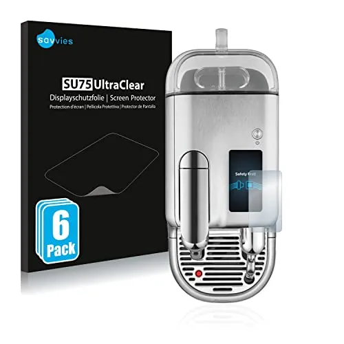 Savvies 6 Stück Schutzfolie für Sage Nespresso Creatista Pro Displayschutz-Folie Ultra-Transparent