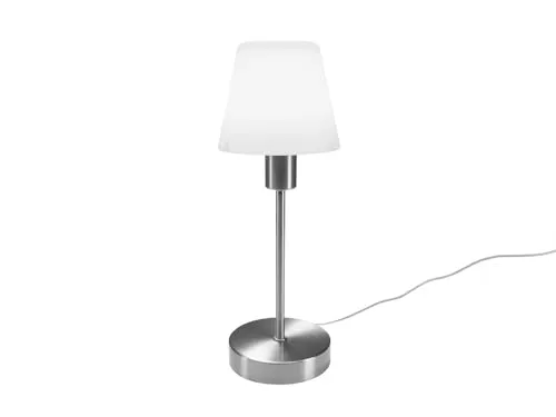 meineWunschleuchte Tischleuchte MATHA - Touch dimmbar mit Glas Lampenschirm - Moderne Tischleuchte MATHA mit 32 cm Höhe und elegantem Glas-Lampenschirm. Touch-Dimmer für individuelle Lichtstufen. Ideal für stimmungsvolle Beleuchtung in jedem Raum.