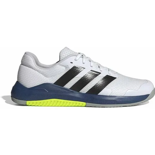 adidas Fitnessschuhe Dropset Base Trainer Herren - Weiß/Navyblau, Größe 42 2/3 (9) - Optimal für Krafttraining: Der adidas Dropset Base Trainer bietet Stabilität und Kontrolle durch die bodennahe Konstruktion und das innovative Stollenprofil. Atmungsaktives Obermaterial sorgt für hohen Tragekomfort.