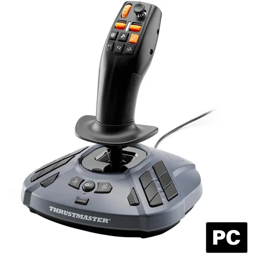 Thrustmaster SimTask FarmStick Joystick grau schwarz - 3-Achsen-Beschleunigungssensor, 33 Tasten und ideal für PC-Gaming
